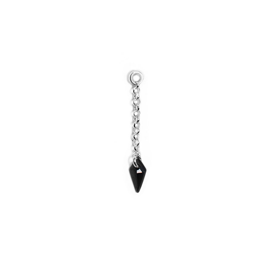 Ohrring Kette Kite Zirkonia Schwarz Silber 925, Piercing Kette, Funkelnder Ohrring Anhänger, Ketten Ohrringe, Ohrring Kette Silber, Piercing Schmuck von Pour la Rebelle