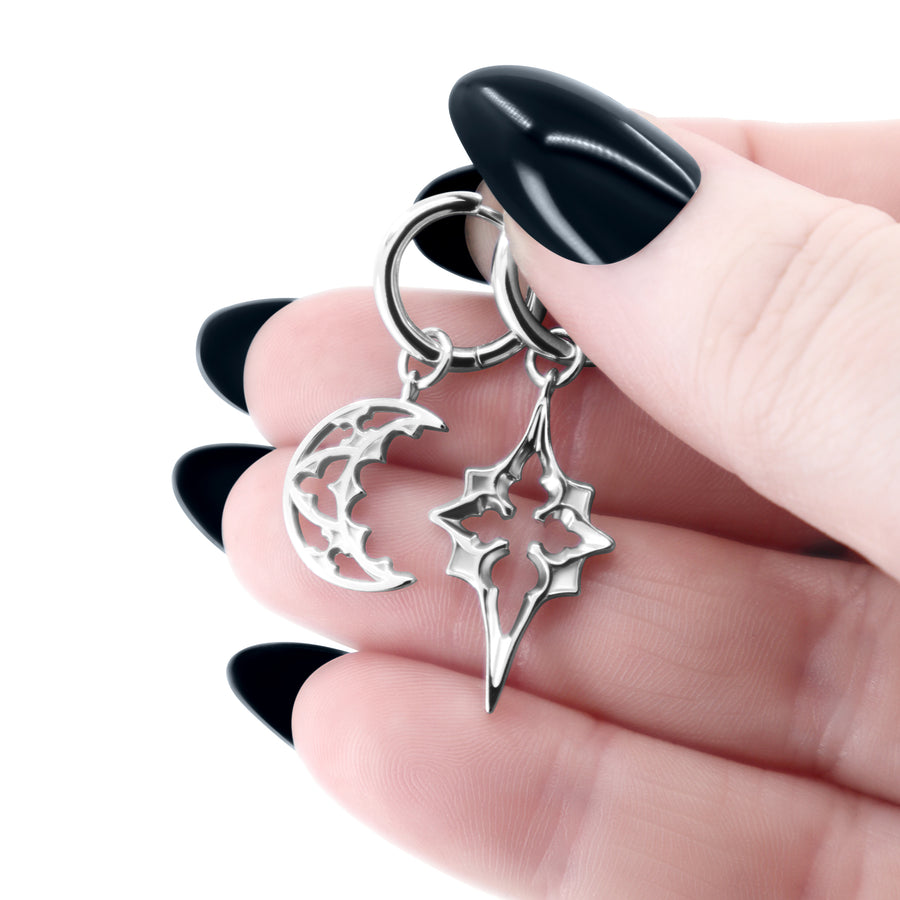 Gothic Kathedralen Stern Ohrringe aus 925 Silber, alternativer und mystischer Schmuck, detailreiche silberne Ohrringe mit Kathedralen-Stern-Design für Damen von Pour la Rebelle.