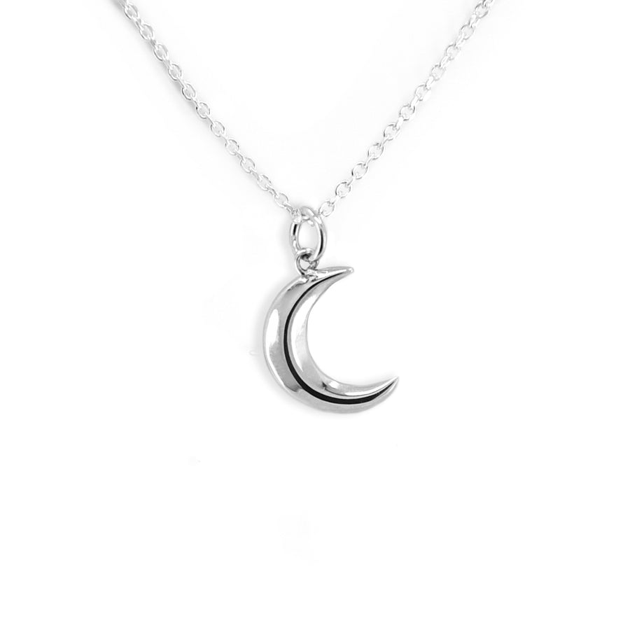 Kette mit Mond Anhänger aus 925 Silber, Mondkette, Gothic und alternativer Schmuck, mystische Halskette für Damen von Pour la Rebelle