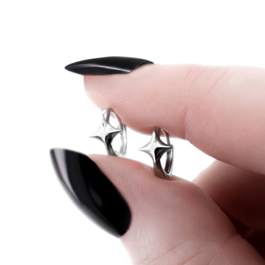 Mini Stern Creolen Silber