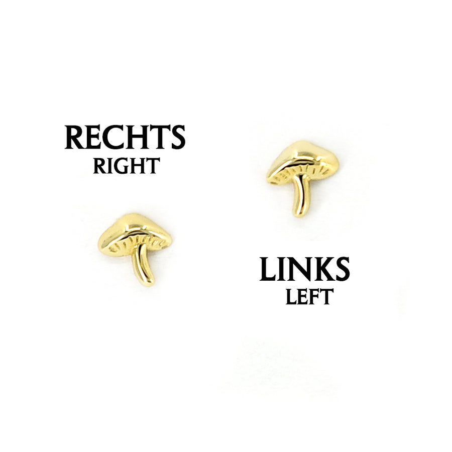 Pilz Ohrringe Gold, Pilz Ohrstecker aus echtem Sterlingsilber und hochwertiger 14K Gold Plattierung. Wald Schmuck, Pilz Schmuck, süße Boho Ohrringe von Pour la Rebelle 