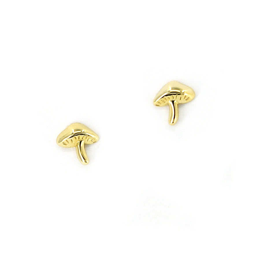 Pilz Ohrringe Gold, Pilz Ohrstecker aus echtem Sterlingsilber und hochwertiger 14K Gold Plattierung. Wald Schmuck, Pilz Schmuck, süße Boho Ohrringe von Pour la Rebelle 