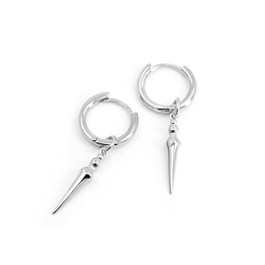 Spike Ohrringe mit Anhänger Silber 925, Spike Creolen. Punk Ohrringe, Ohrringe Creolen mit Anhänger, Gothic Ohrringe, Cooler Silberschmuck von POUR LA REBELLE