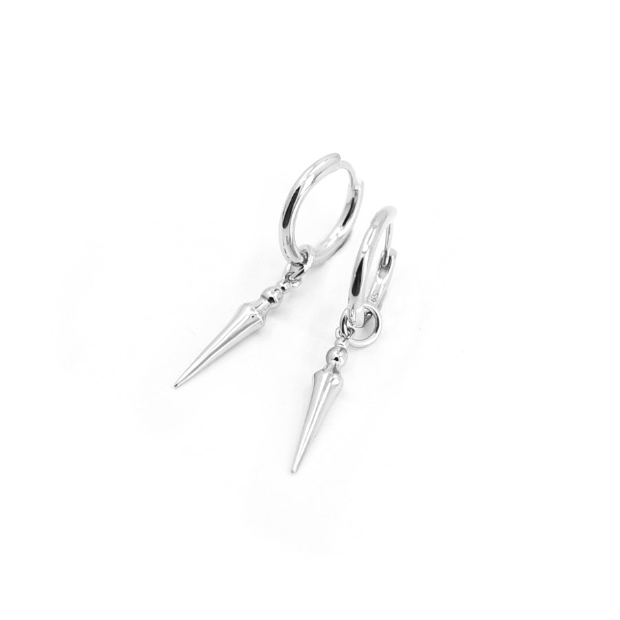 Spike Ohrringe mit Anhänger Silber 925, Spike Creolen. Punk Ohrringe, Ohrringe Creolen mit Anhänger, Gothic Ohrringe, Cooler Silberschmuck von POUR LA REBELLE