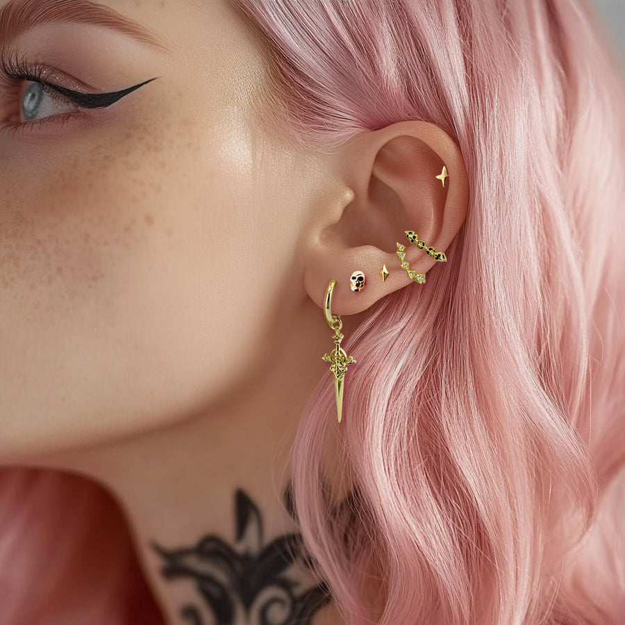 Totenkopf Ohrringe Gold