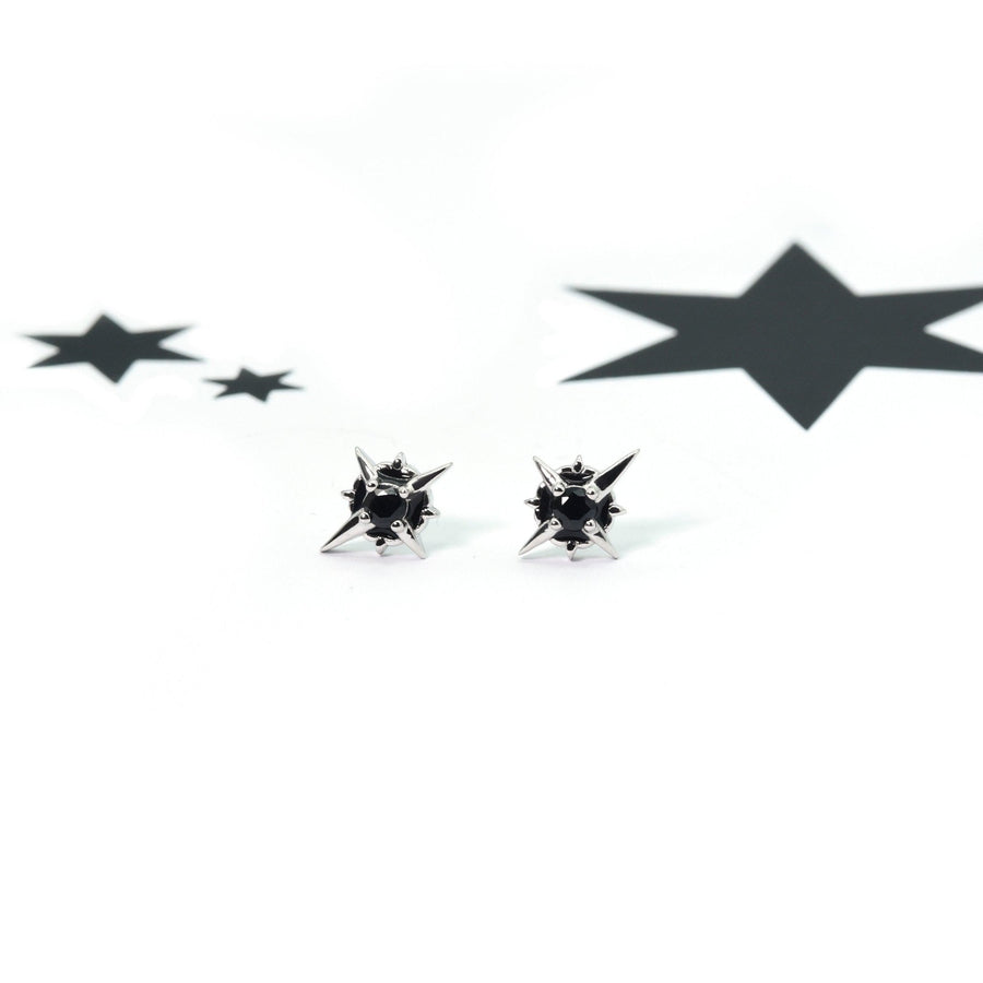Gothic Star Stud Earrings Zirconia