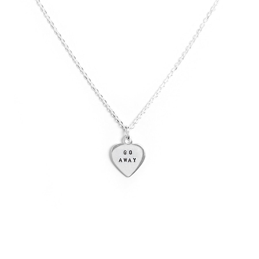 Go Away Kette Personalisiert, Halskette Silber 925, Personalisierte Kette mit Herz Anhänger, Herzkette von Pour la Rebelle